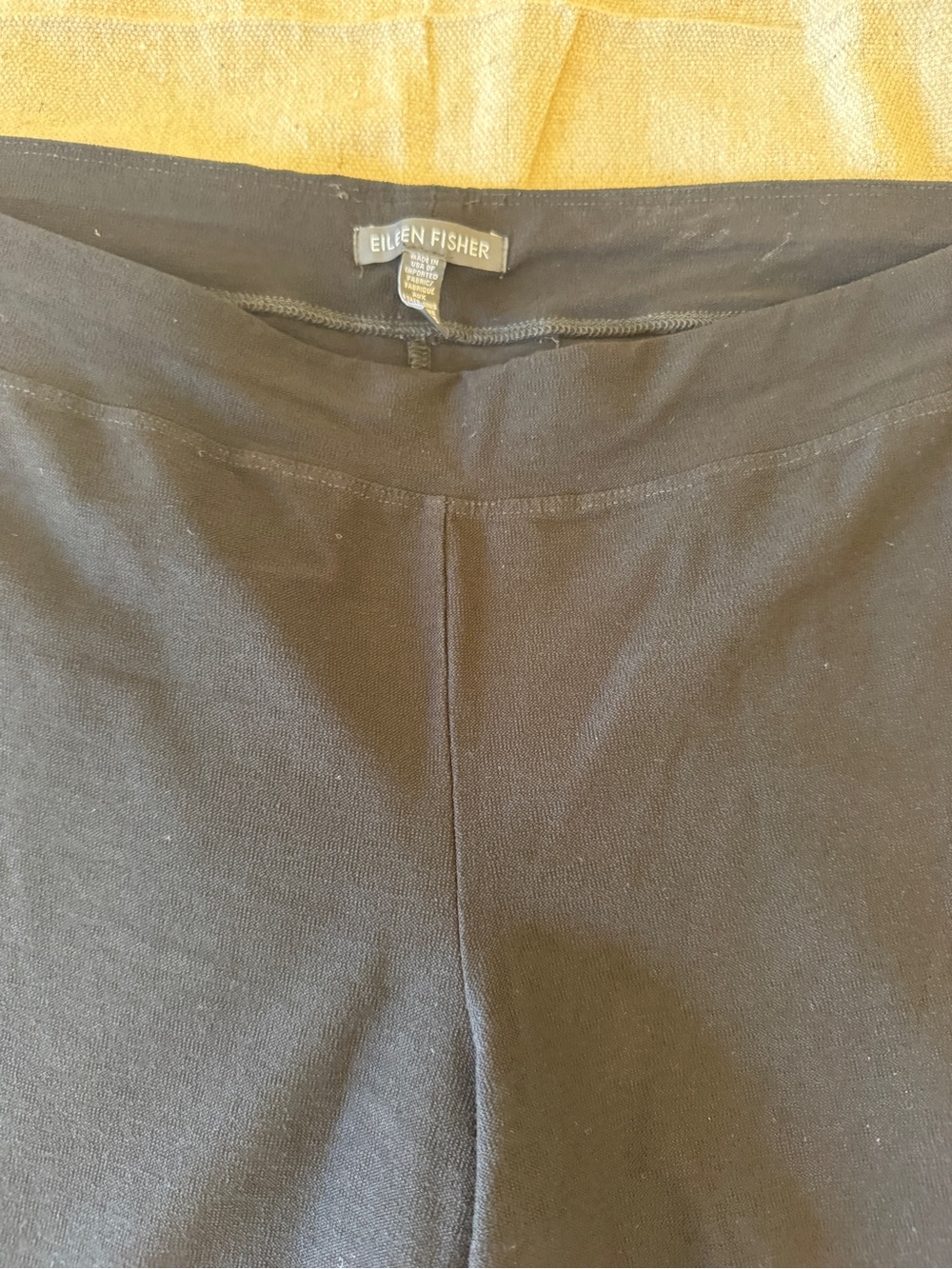 Eileen Fisher Stretch Crepe Pull-On Pants Black Womens Large Straight Wide Leg - Picture 6 of 16